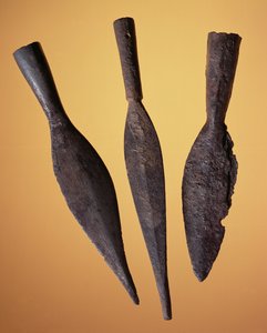 Cabeças de dardo, do sítio romano em Newstead, Melrose, AD 80-100 (ferro)